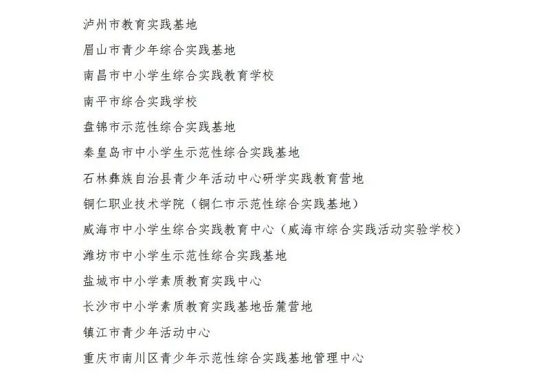 教育部公示2025年国家级基(营)地名单,中央专项彩票基金支持! 图片