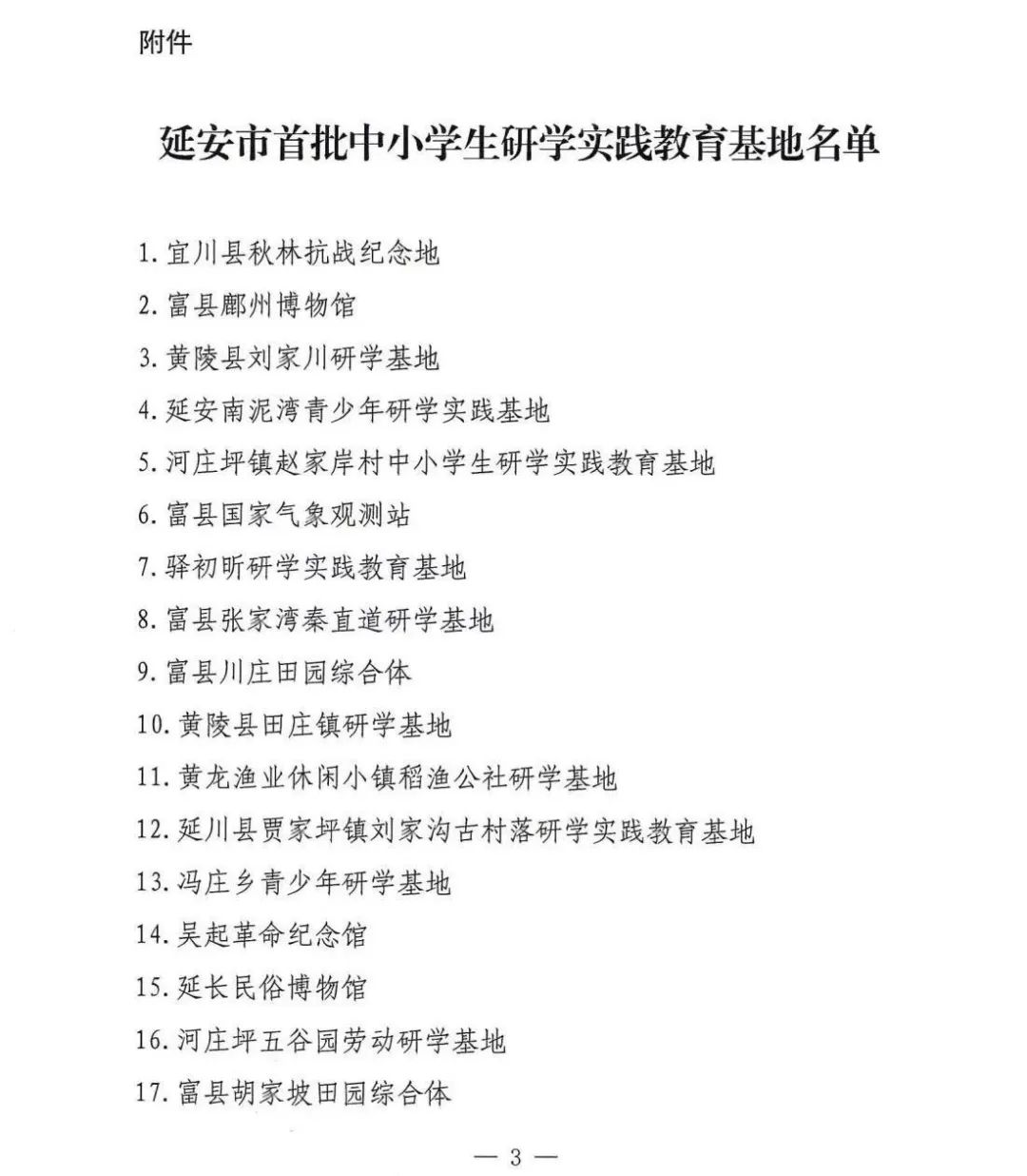 共26家！延安公布首批中小学生研学实践教育基地名单