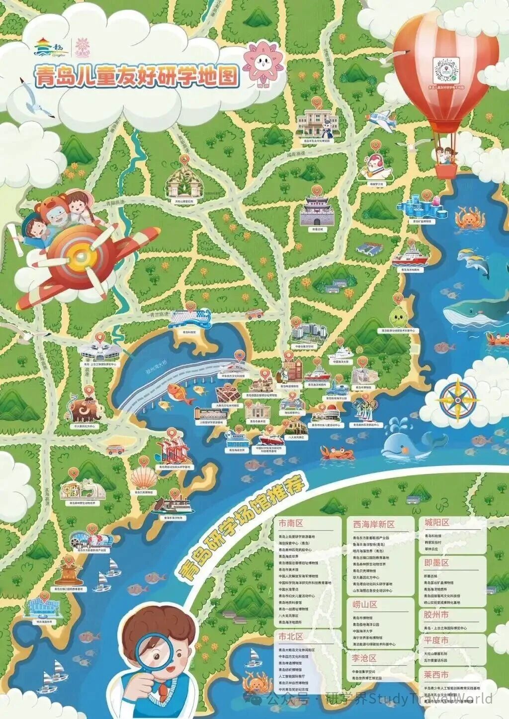 青岛启动儿童友好研学地图集章活动,28家场馆联动打造亲子研学新体验 青岛启动儿童友好研学地图集章活动,28家场馆联动打造亲子研学新体验